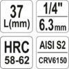 Hlavice s bitem TORX 1/4" T8 YATO - YT-04301