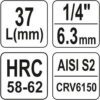 Hlavice s bitem TORX 1/4" T40 YATO - YT-04307