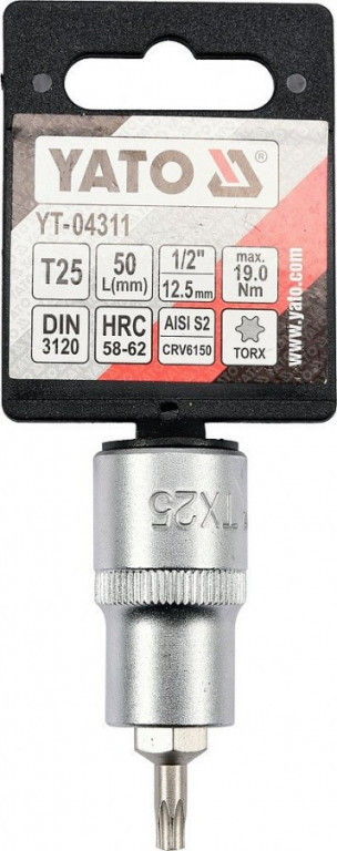 Hlavice s bitem TORX 1/2" T25 YATO - YT-04311