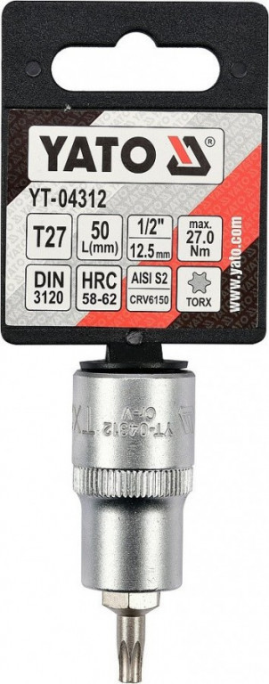 Hlavice s bitem TORX 1/2" T27 YATO - YT-04312