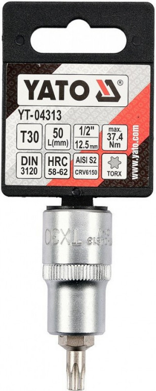 Hlavice s bitem TORX 1/2" T30 YATO - YT-04313
