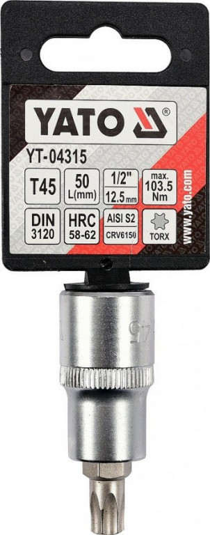 Hlavice s bitem TORX 1/2" T45 YATO - YT-04315