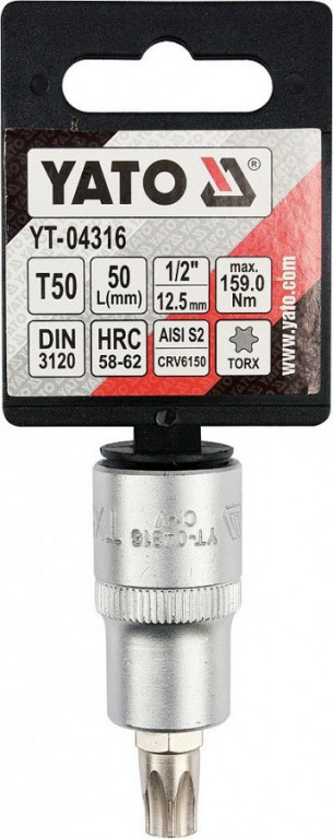 Hlavice s bitem TORX 1/2" T50 YATO - YT-04316