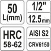 Hlavice s bitem TORX 1/2" T55 YATO - YT-04317