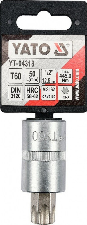 Hlavice s bitem TORX 1/2" T60 YATO - YT-04318