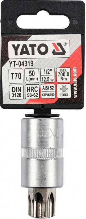 Hlavice s bitem TORX 1/2" T70 YATO - YT-04319