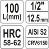 Hlavice s bitem TORX 1/2" T25 YATO - YT-04321