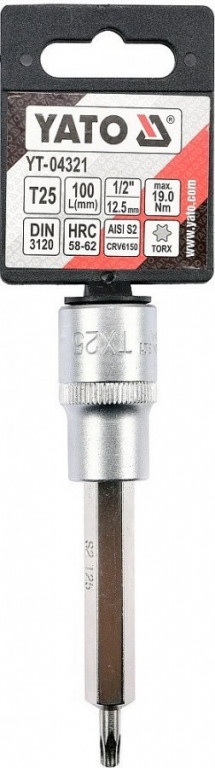 Hlavice s bitem TORX 1/2" T25 YATO - YT-04321