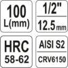 Hlavice s bitem TORX 1/2" T27 YATO - YT-04322