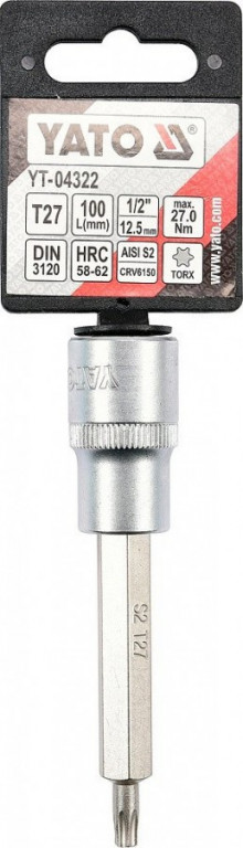 Hlavice s bitem TORX 1/2" T27 YATO - YT-04322