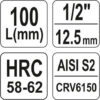 Hlavice s bitem TORX 1/2" T30 YATO - YT-04323