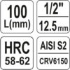 Hlavice s bitem TORX 1/2" T45 YATO - YT-04325