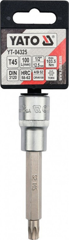 Hlavice s bitem TORX 1/2" T45 YATO - YT-04325
