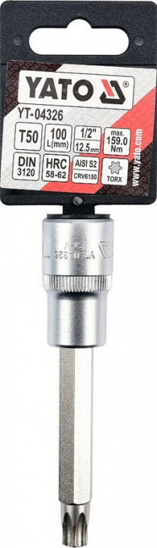 Hlavice s bitem TORX 1/2" T50 YATO - YT-04326