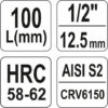 Hlavice s bitem TORX 1/2" T60 YATO - YT-04328