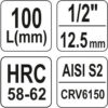 Hlavice s bitem TORX 1/2" T70 YATO - YT-04329