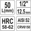 Hlavice s bitem XZN 1/2" M6 YATO - YT-04341
