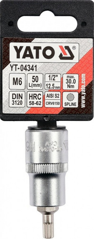 Hlavice s bitem XZN 1/2" M6 YATO - YT-04341