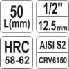 Hlavice s bitem XZN 1/2" M8 YATO - YT-04342