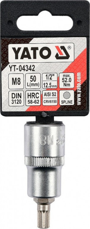 Hlavice s bitem XZN 1/2" M8 YATO - YT-04342