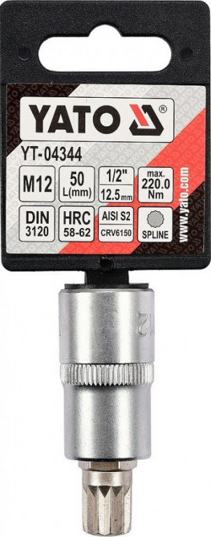 Hlavice s bitem XZN 1/2" M12 YATO - YT-04344