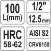 Hlavice s bity XZN 1/2" M5 YATO - YT-04350