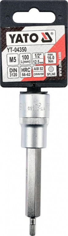 Hlavice s bity XZN 1/2" M5 YATO - YT-04350