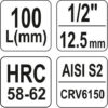 Hlavice s bity XZN 1/2" M6 YATO - YT-04351