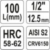 Hlavice s bitem XZN 1/2" M8 YATO  - YT-04352