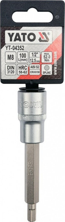 Hlavice s bitem XZN 1/2" M8 YATO  - YT-04352