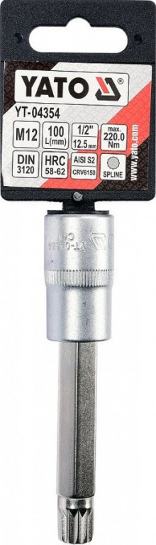 Hlavice s bitem XZN 1/2" M12 YATO - YT-04354