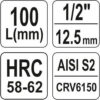 Hlavice s bitem XZN 1/2" M16 YATO - YT-04356