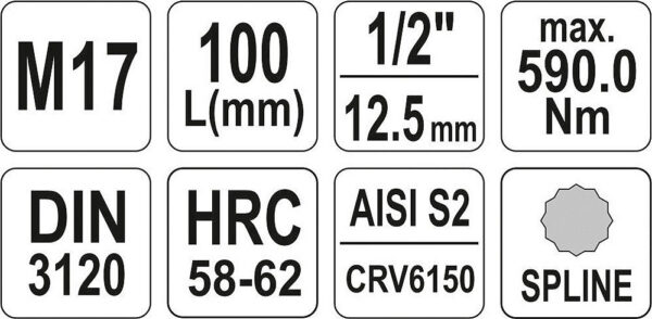 Hlavice s bitem XZN 1/2" M17 YATO - YT-04357