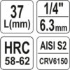 Hlavice s bitem HEX 1/4" H3 Yato - YT-04370