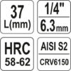 Hlavice s bitem HEX 1/4" H4 Yato - YT-04371