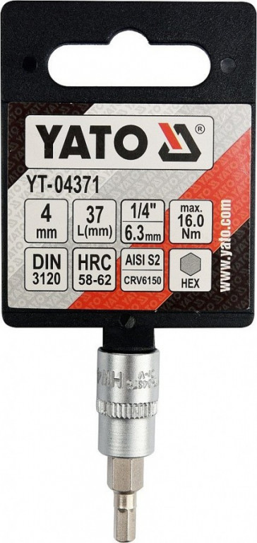 Hlavice s bitem HEX 1/4" H4 Yato - YT-04371