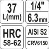 Hlavice s bitem HEX 1/4" H5 Yato - YT-04372