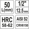 Hlavice s bitem HEX 1/2" H5 Yato - YT-04381