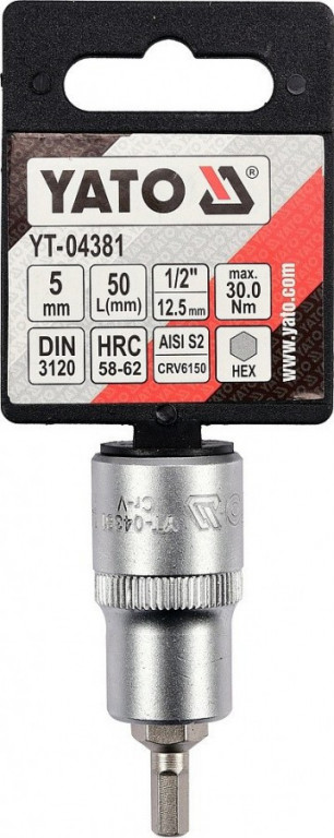Hlavice s bitem HEX 1/2" H5 Yato - YT-04381