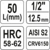 Hlavice s bitem HEX 1/2" H7 Yato - YT-04383