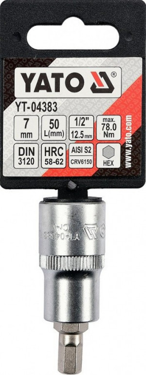 Hlavice s bitem HEX 1/2" H7 Yato - YT-04383