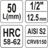 Hlavice s bitem HEX 1/2" H8 Yato - YT-04384
