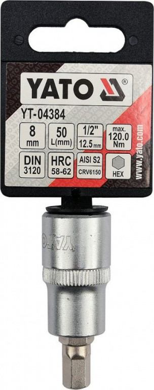 Hlavice s bitem HEX 1/2" H8 Yato - YT-04384