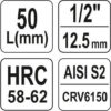 Hlavice s bitem HEX 1/2" H10 Yato - YT-04385