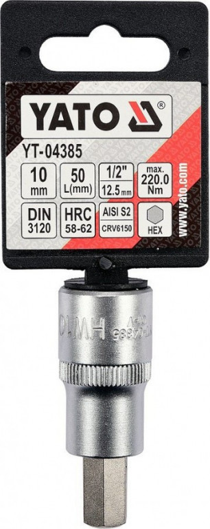 Hlavice s bitem HEX 1/2" H10 Yato - YT-04385
