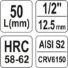 Hlavice s bitem HEX 1/2" H12 Yato - YT-04386