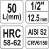 Hlavice s bitem HEX 1/2" H17 Yato - YT-04388