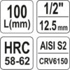 Hlavice s bitem HEX 1/2" H4 Yato - YT-04390