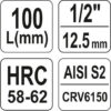 Hlavice s bitem HEX 1/2" H5 Yato - YT-04391