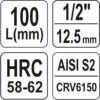 Hlavice s bitem HEX 1/2" H6 Yato - YT-04392